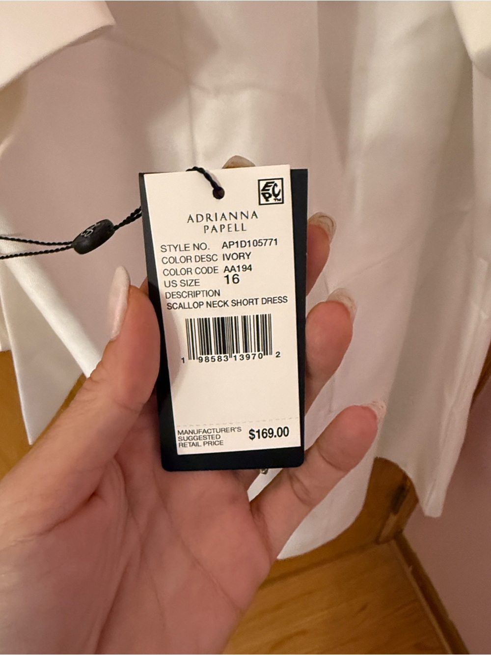 Adrianna Papell Off-Shoulder Ivory Cocktail Dress - Picture 10 of 12